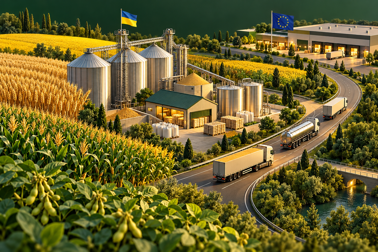 Ukrainian grain and oilseed products supplied to the EU
